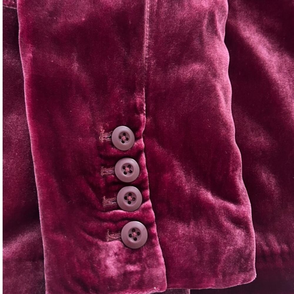 Sundance Velvet Blazer Womens 12P Burgundy Wine Boho Holiday Western Jacket - Picture 9 of 10